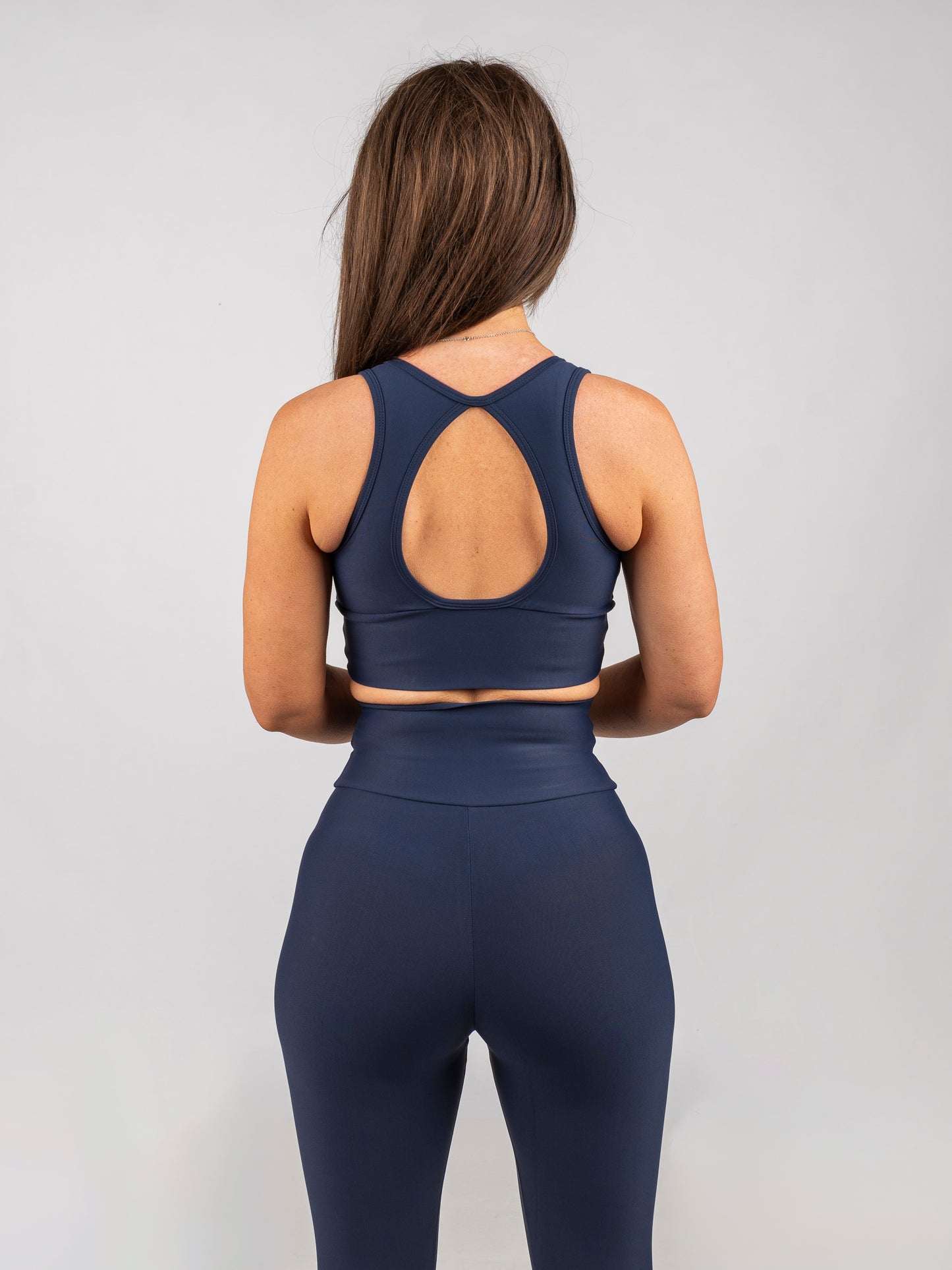 Navy Decote -Cropped Bra