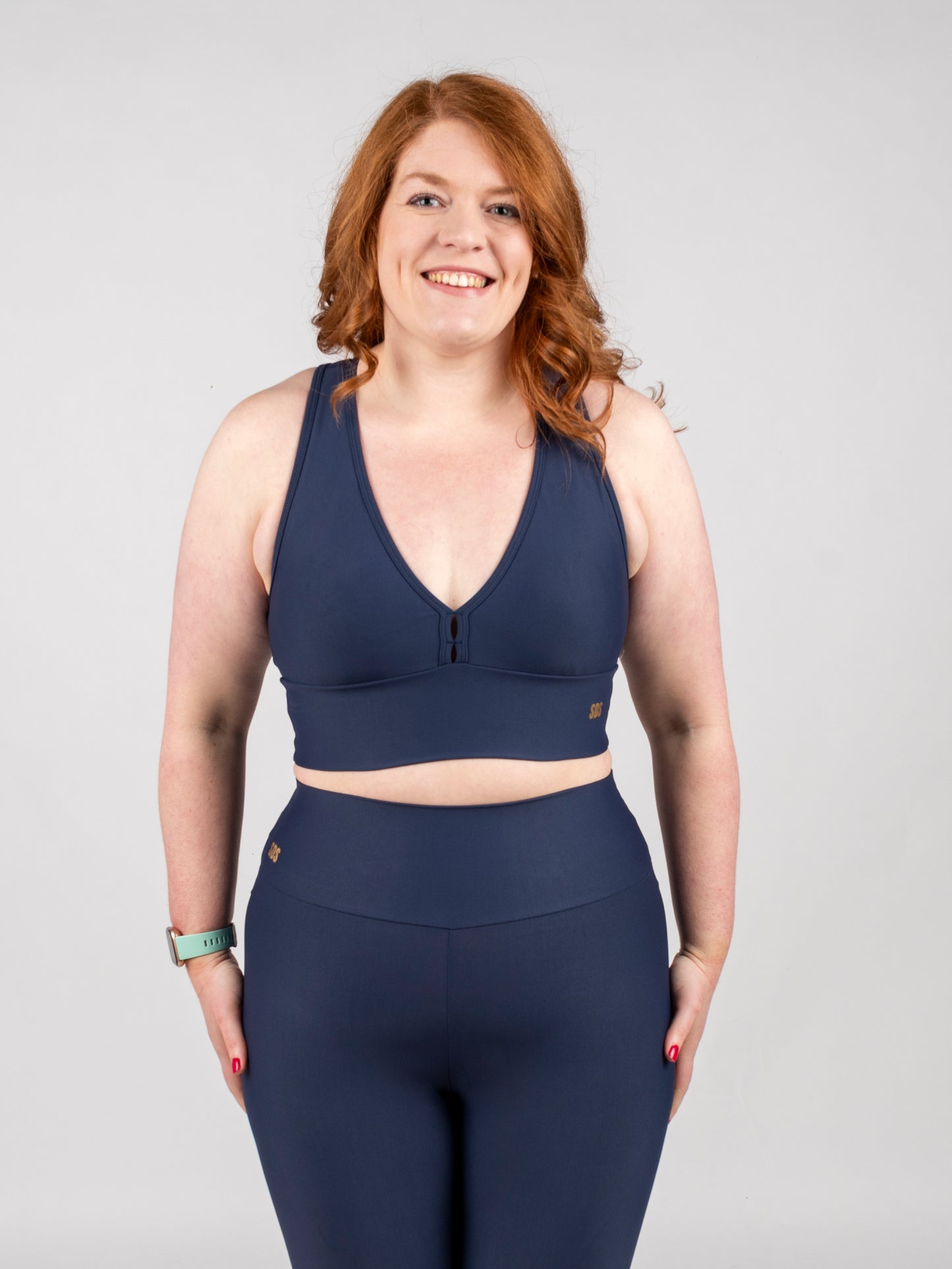 Navy Decote -Cropped Bra