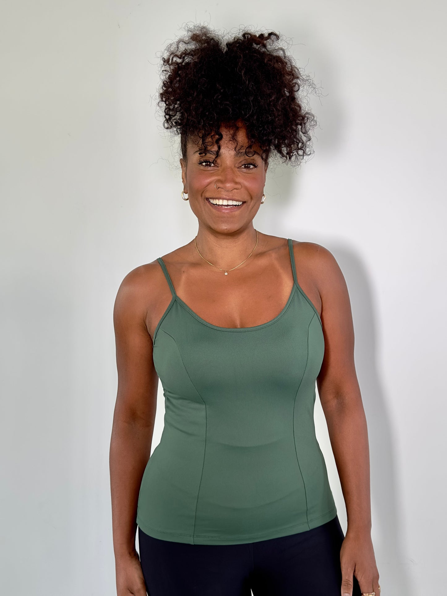 EssentialFit Cami Top with Built-in Support - Khaki