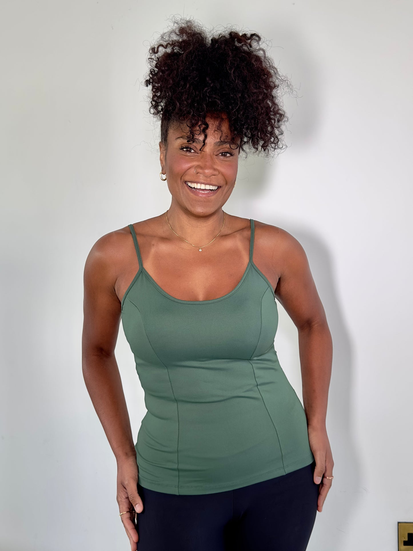 EssentialFit Cami Top with Built-in Support - Khaki