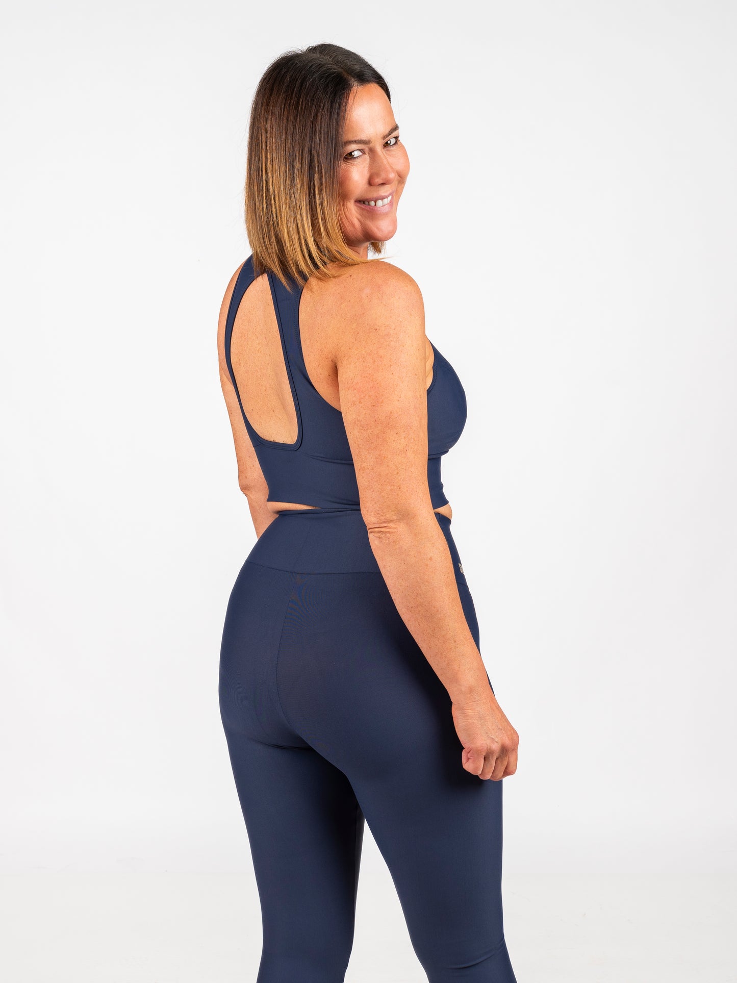 Navy Decote -Cropped Bra