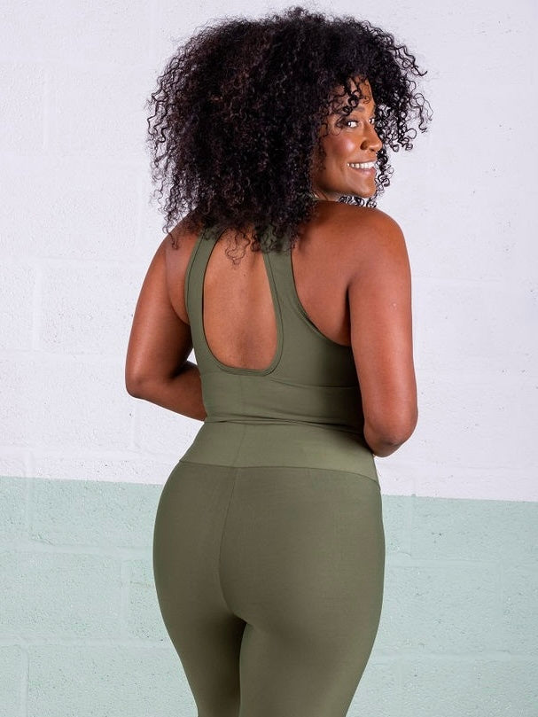 Khaki Green- Cropped Bra