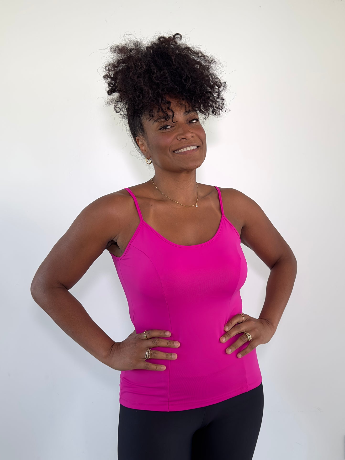 EssentialFit Cami Top with Built-in Support - Rosa Pink