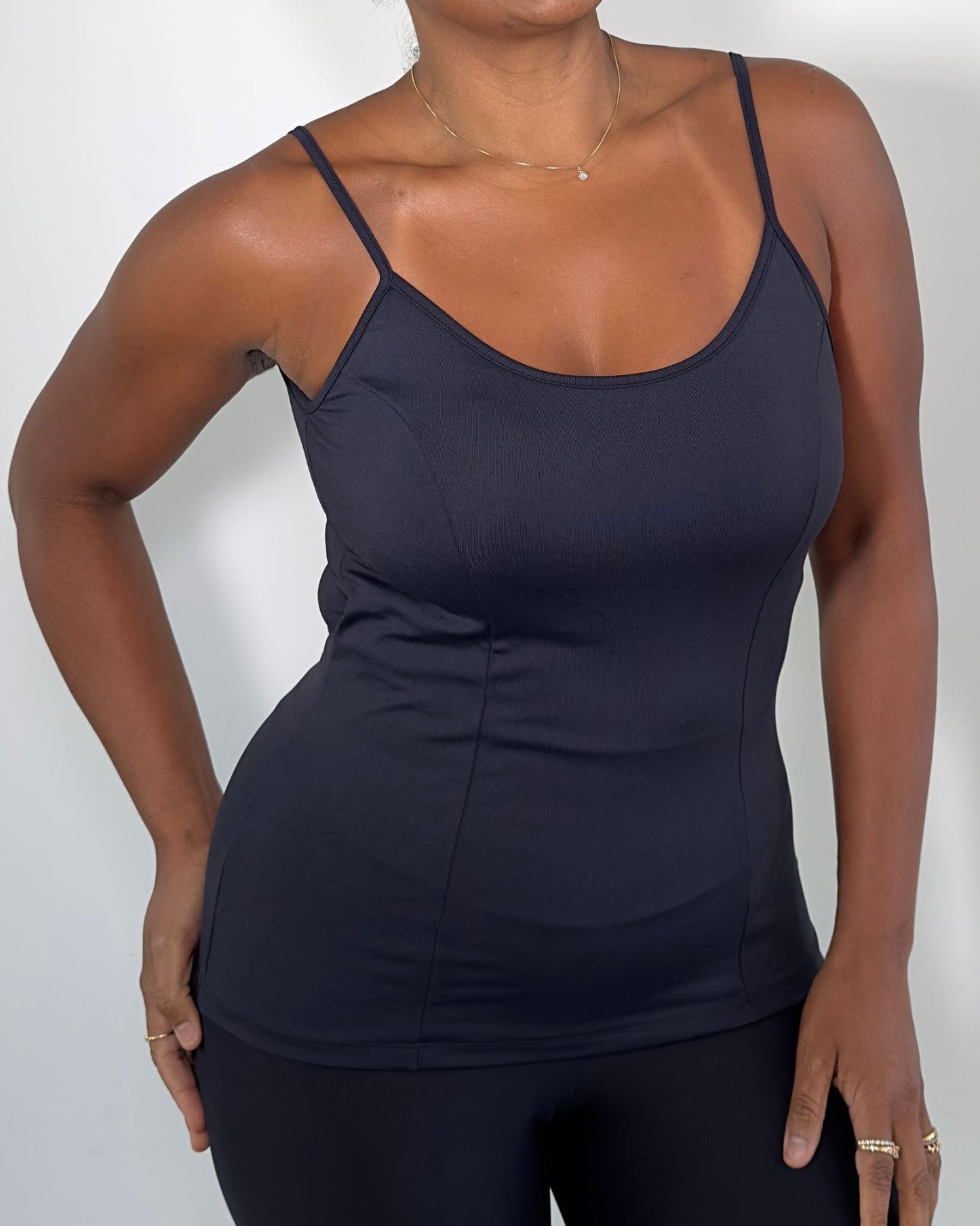 EssentialFit Cami Top with Built-in Support - Black