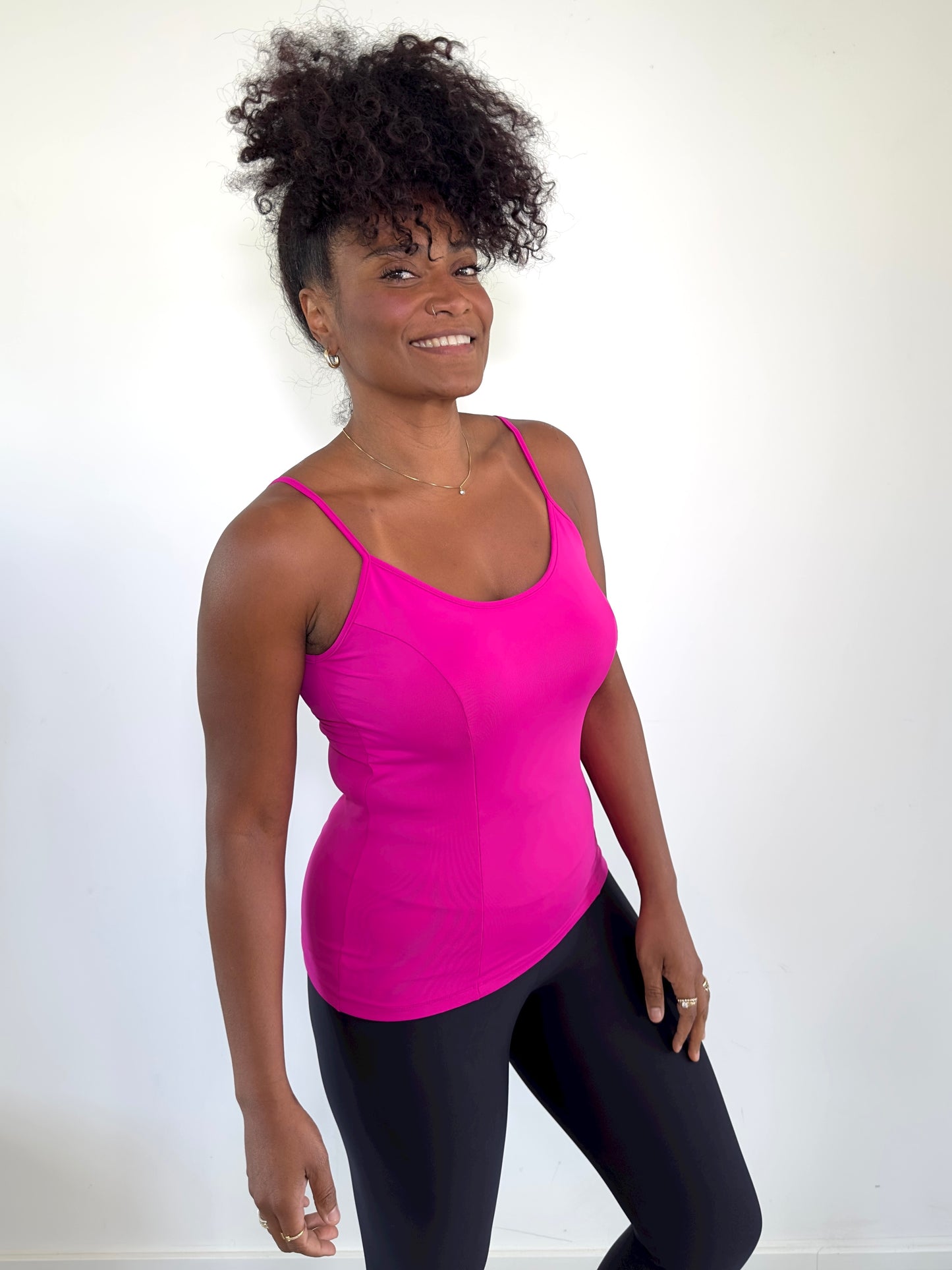 EssentialFit Cami Top with Built-in Support - Rosa Pink